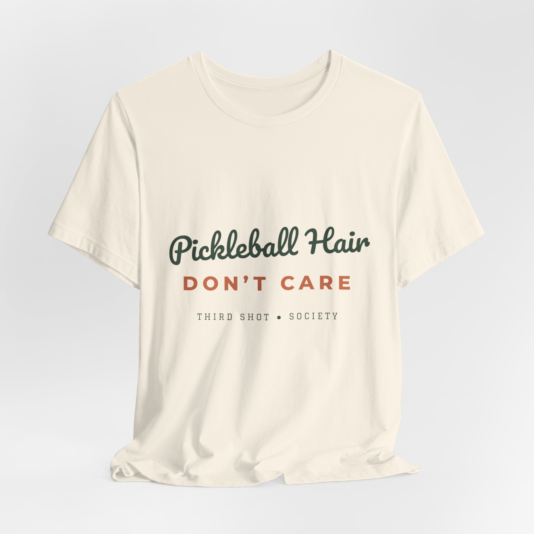 Pickleball Hair Don't Care T-Shirt – Funny Women's Pickleball Tee