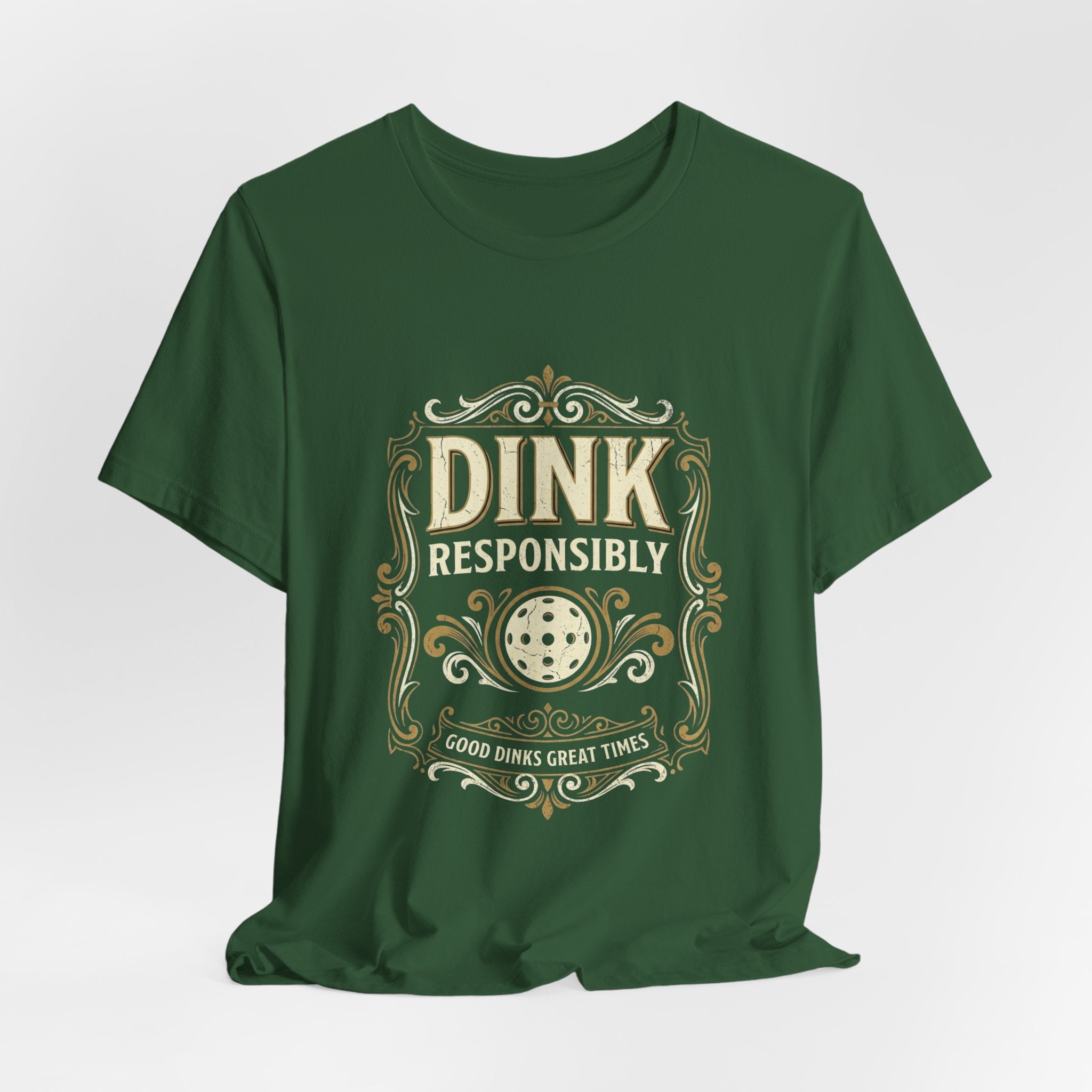 Dink Responsibly Pickleball T-Shirt – Vintage Label Tee (Dark Colors)