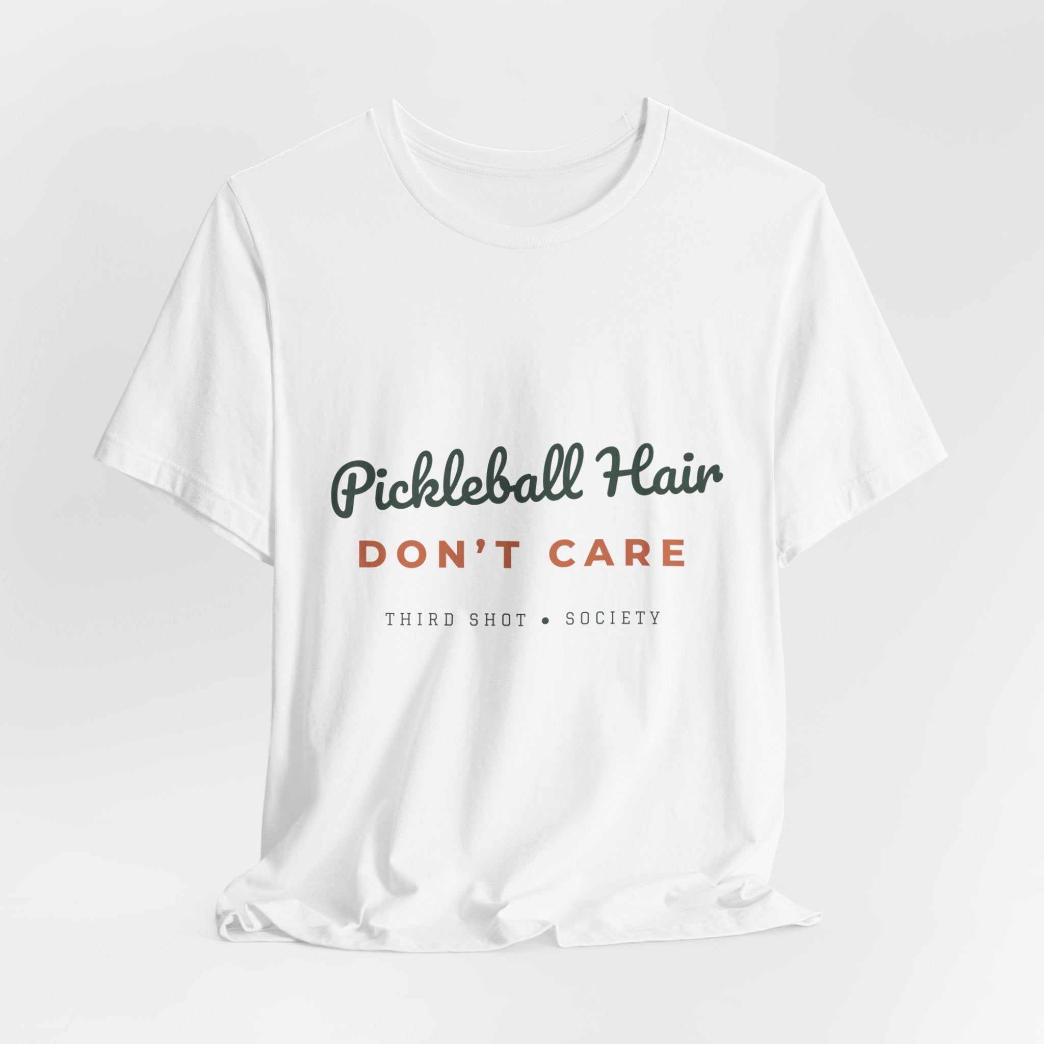 Pickleball Hair Don't Care T-Shirt – Funny Women's Pickleball Tee