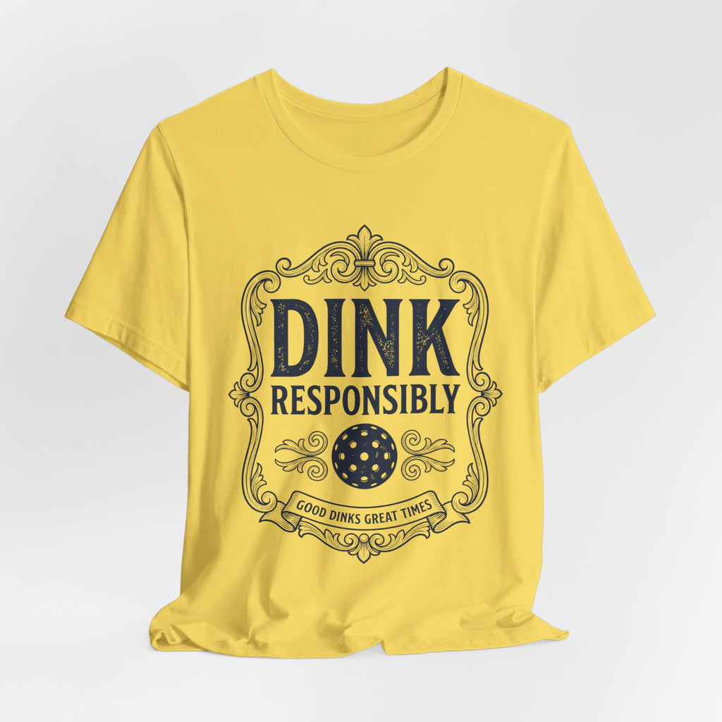 Dink Responsibly Pickleball T-Shirt – Vintage Label Tee (Light Colors)