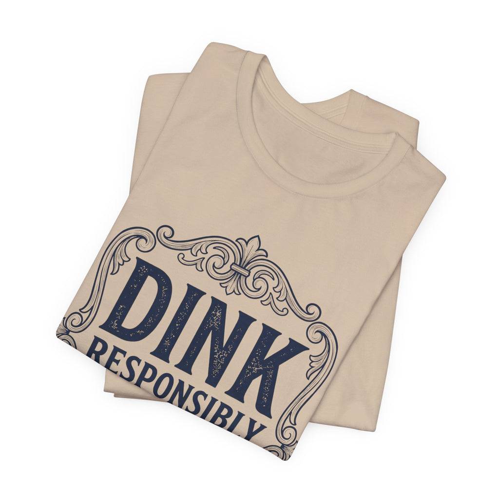 Dink Responsibly Pickleball T-Shirt – Vintage Label Tee (Light Colors)