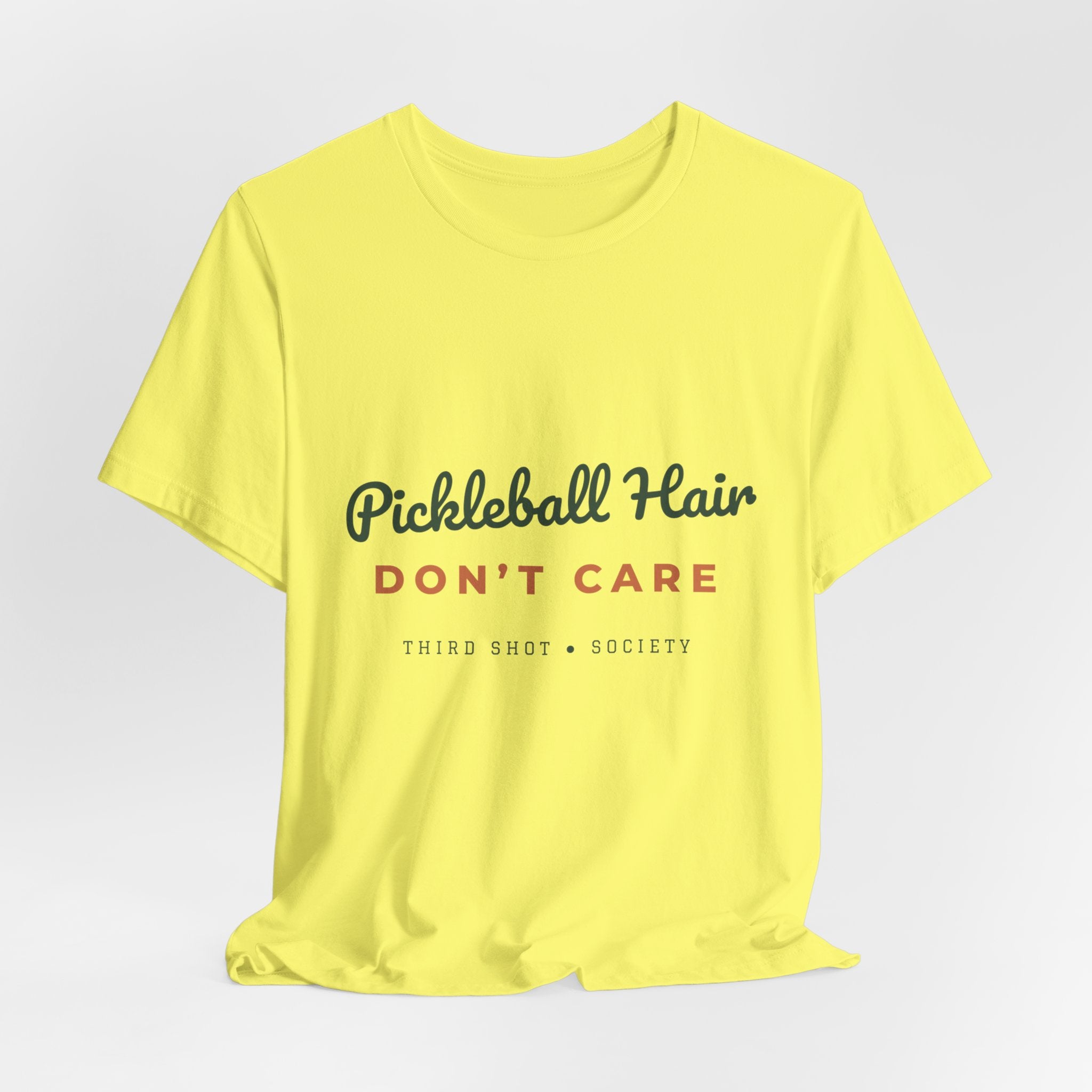 Pickleball Hair Don't Care T-Shirt – Funny Women's Pickleball Tee