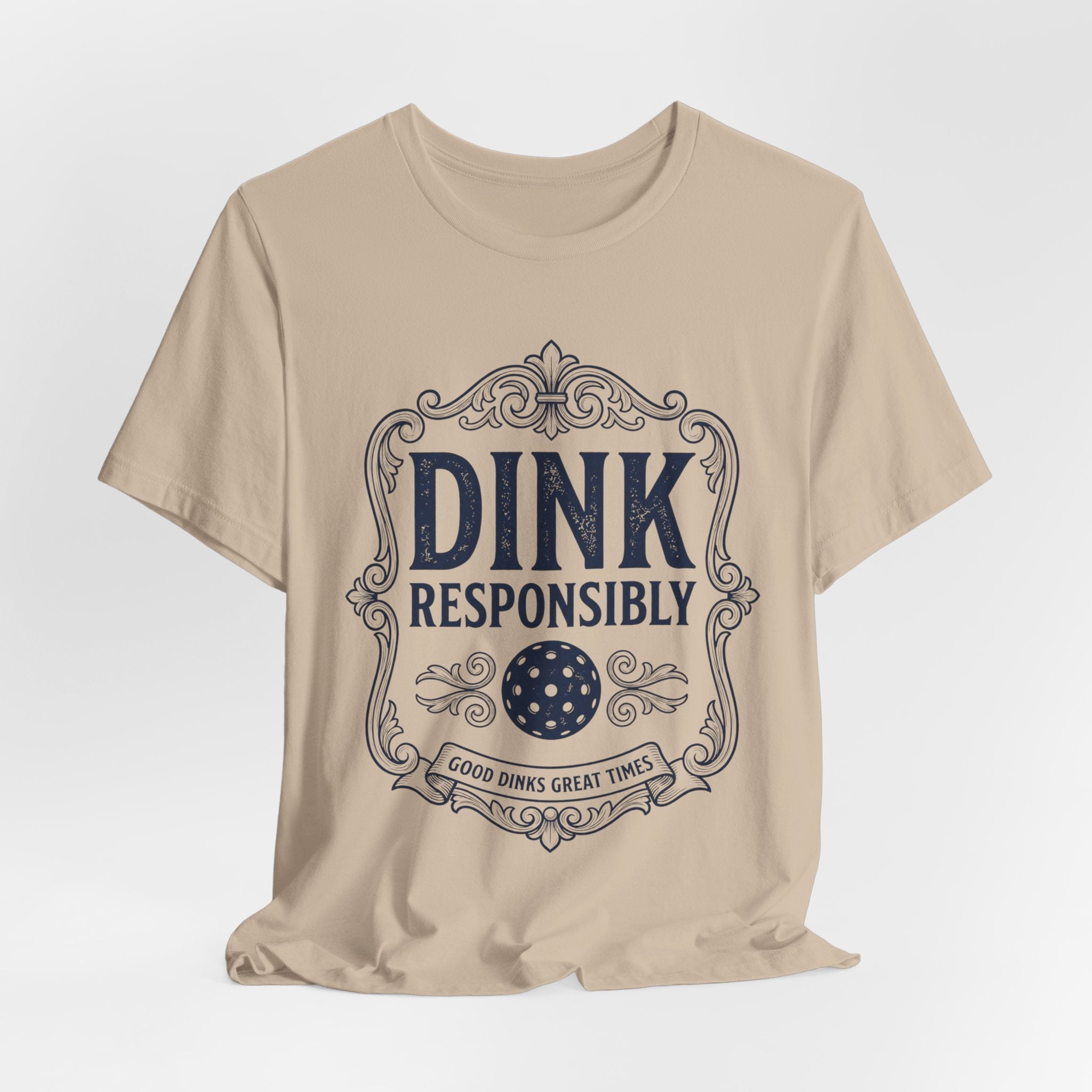 Dink Responsibly Pickleball T-Shirt – Vintage Label Tee (Light Colors)