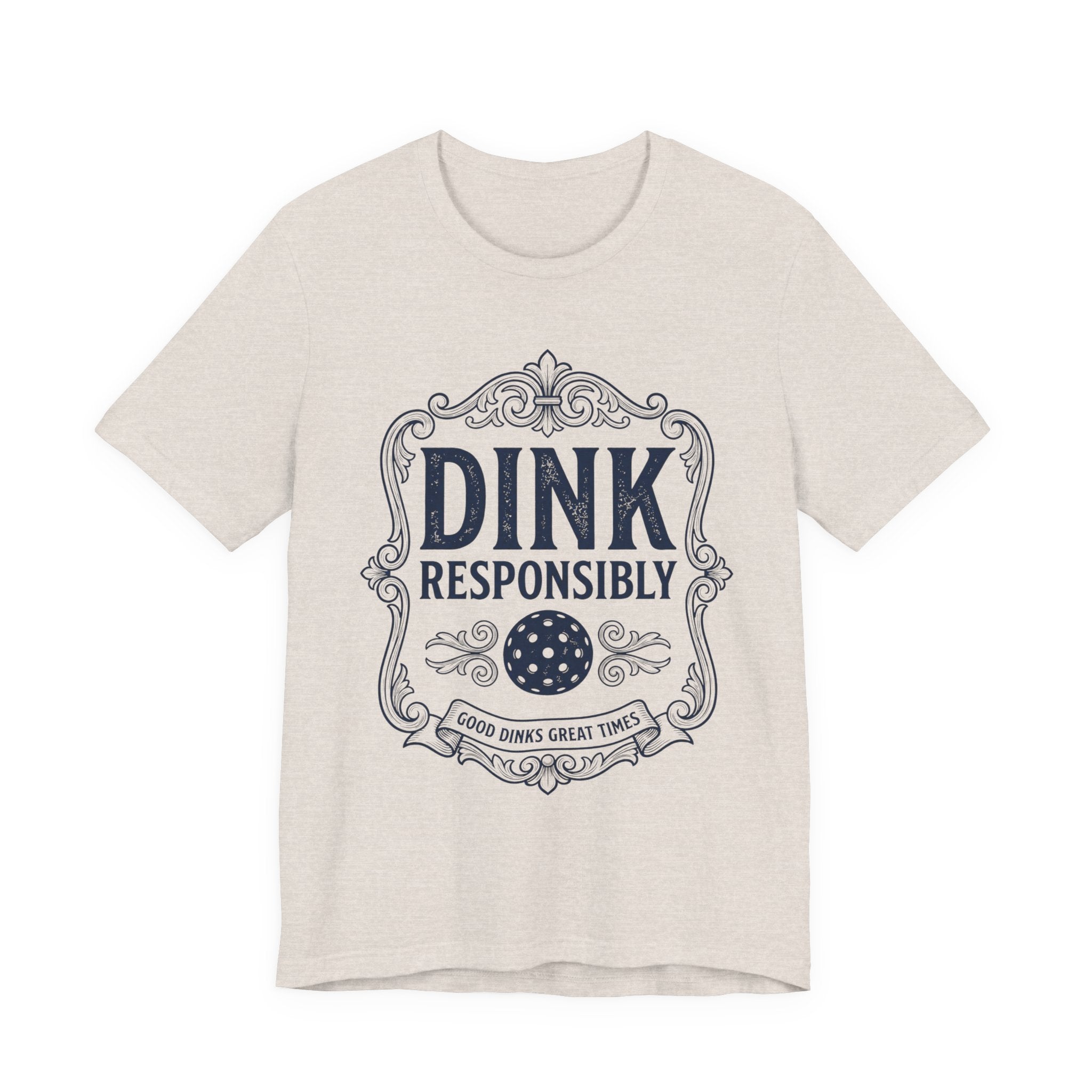 Dink Responsibly Pickleball T-Shirt – Vintage Label Tee (Light Colors)