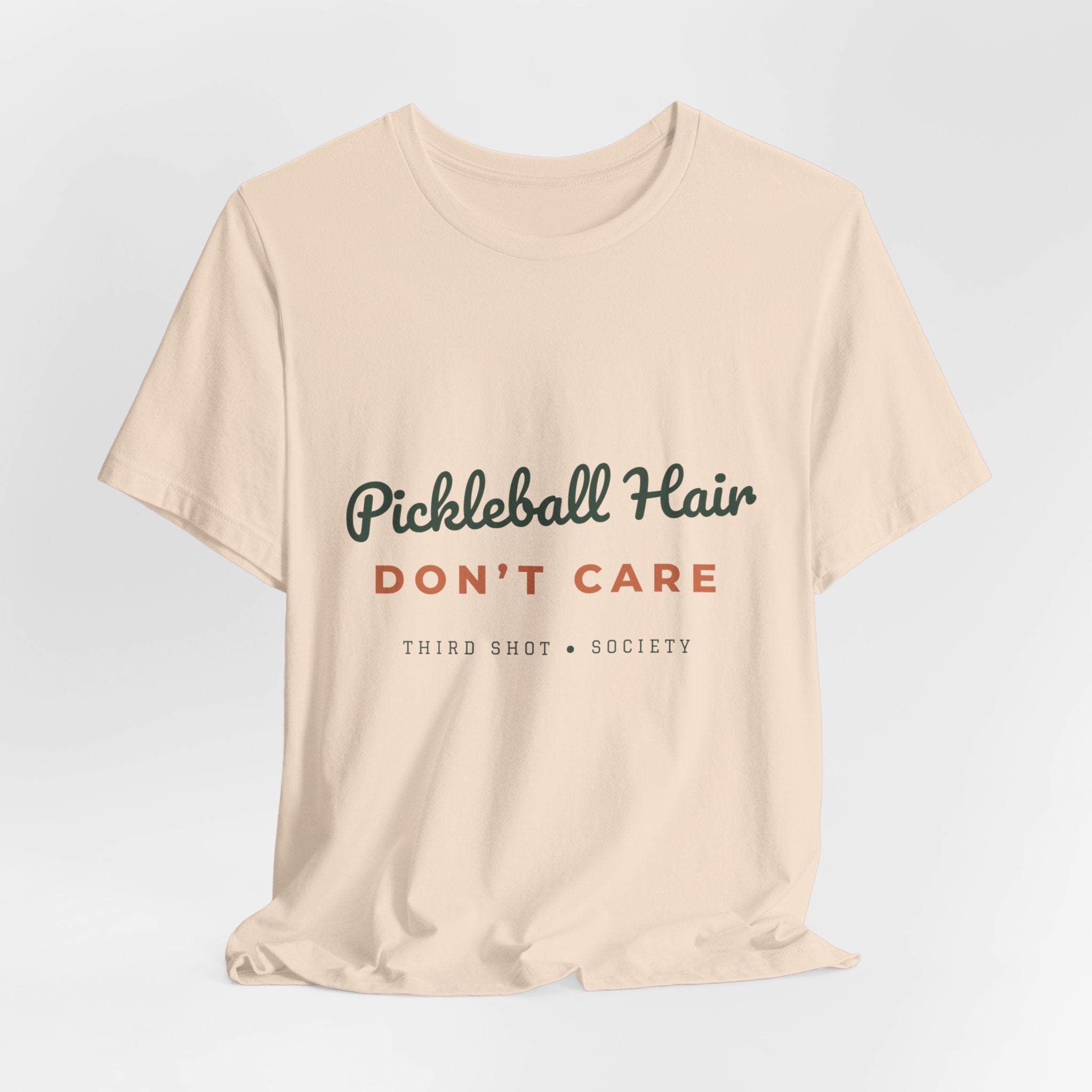Pickleball Hair Don't Care T-Shirt – Funny Women's Pickleball Tee