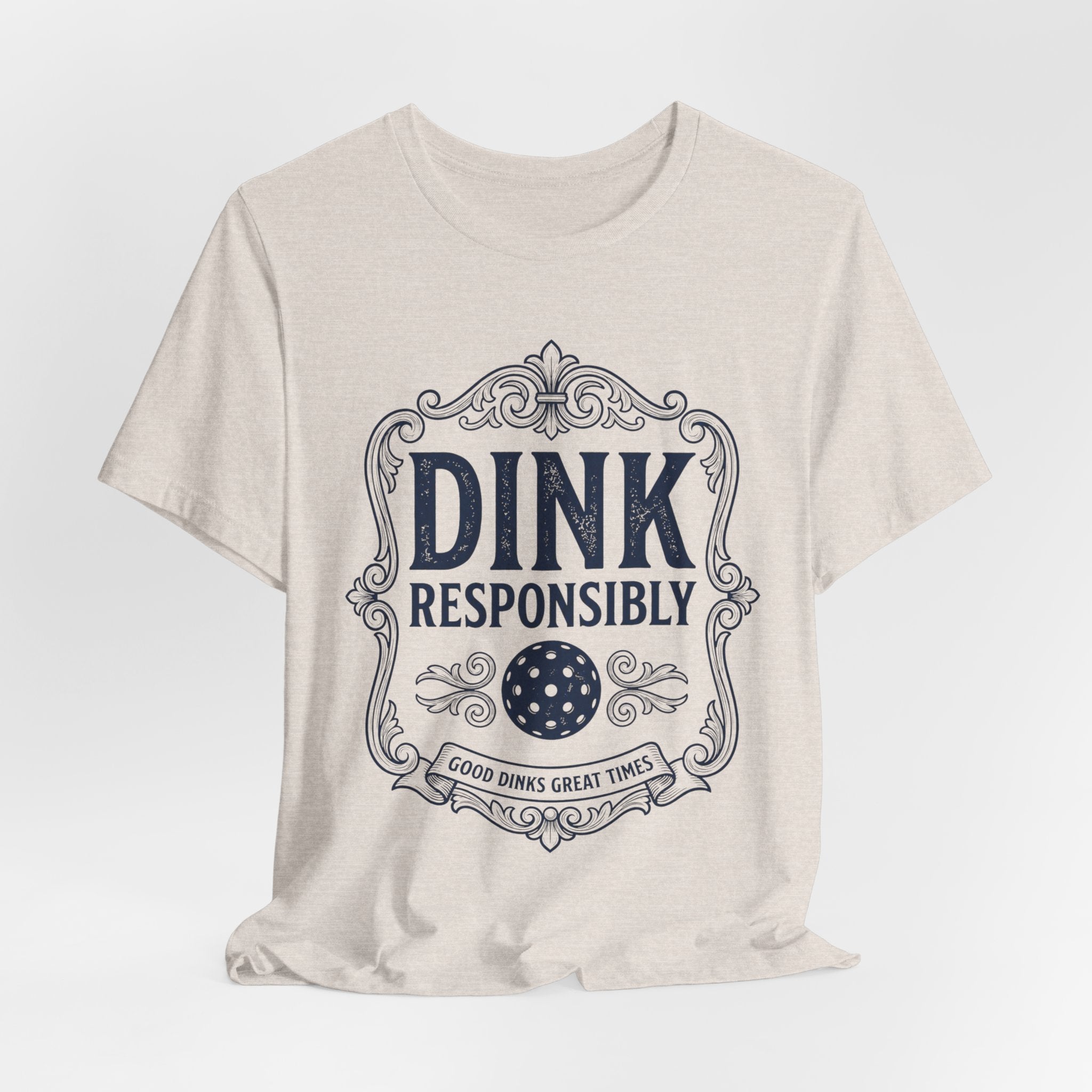Dink Responsibly Pickleball T-Shirt – Vintage Label Tee (Light Colors)