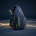 Navy pickleball sling backpack with paddle pocket